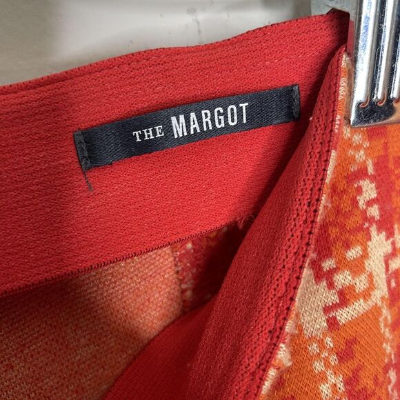 Maeve by Anthropologie Pants Womens Medium Orange Red The Margot Flare Plaid - Picture 10 of 13